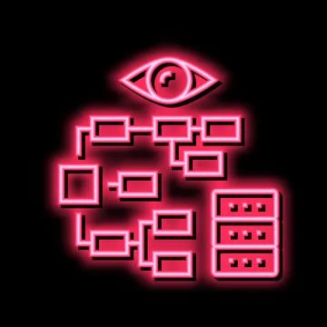 Problem hierarchy vision neon glow icon illustration Illustrazione stock