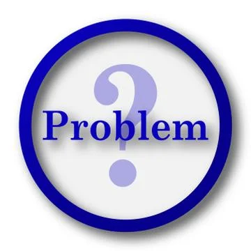 Problem icon. Blue internet button on white background.. Stock Illustration