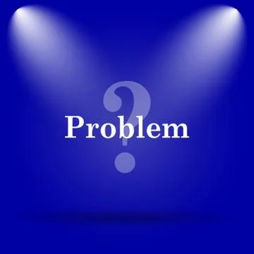 Problem icon. Flat icon on blue background.. Stock Illustration