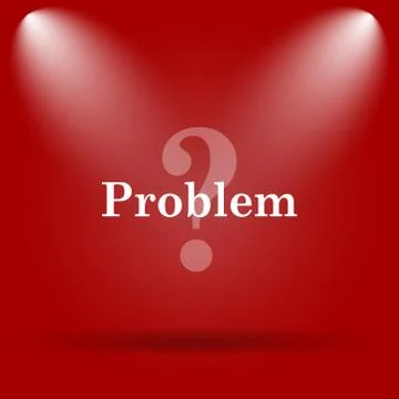 Problem icon. Flat icon on red background.. Illustrazione stock