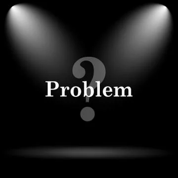 Problem icon. Internet button on black background.. Illustrazione stock