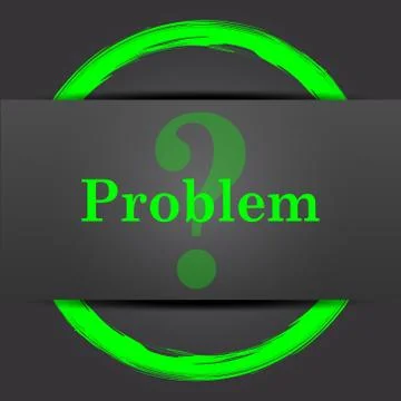 Problem icon. Internet button with green on grey background.. Stock Illustration