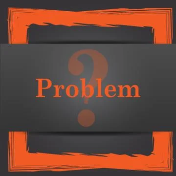 Problem icon. Internet button on grey background.. Illustrazione stock