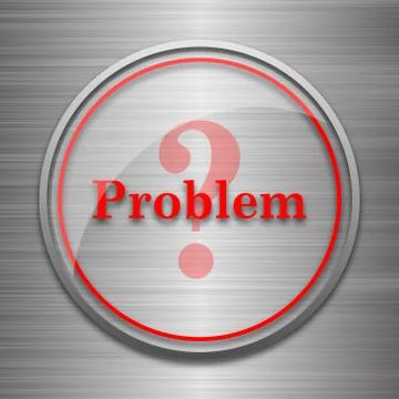 Problem icon. Internet button on metallic background.. Stock Illustration