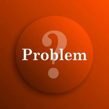 Problem icon. Internet button on orange background. Stock Illustration
