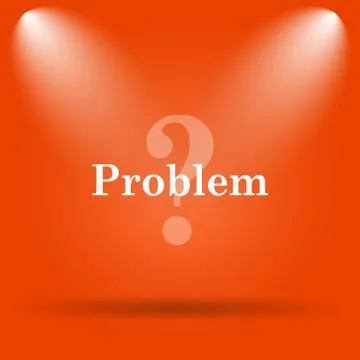 Problem icon. Internet button on orange background.. Stock Illustration