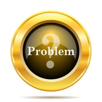 Problem icon. internet button on white background.. Illustrazione stock