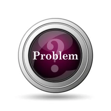 Problem icon. internet button on white background.. Stock Illustration