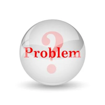 Problem icon. internet button on white background.. Stock Illustration