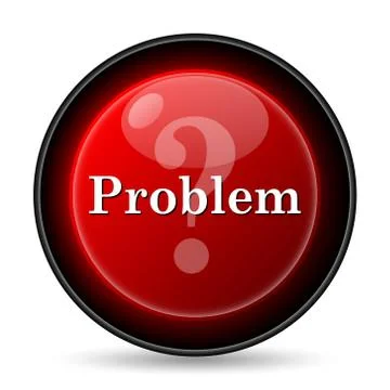 Problem icon. internet button on white background.. Stock Illustration