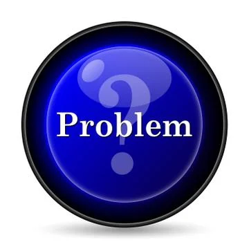 Problem icon. internet button on white background.. Stock Illustration