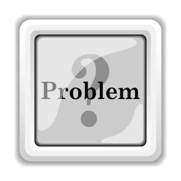 Problem icon. internet button on white background.. Illustrazione stock