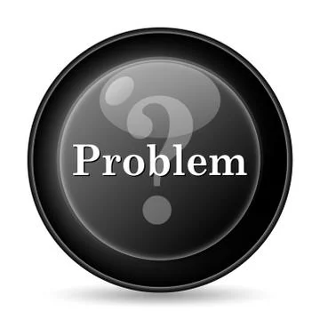 Problem icon. internet button on white background.. Stock Illustration