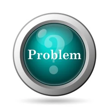 Problem icon. internet button on white background.. Stock Illustration