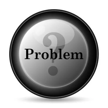 Problem icon. Internet button on white background.. Illustrazione stock
