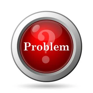 Problem icon. Internet button on white background.. Illustrazione stock