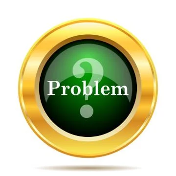 Problem icon. Internet button on white background.. Stock Illustration