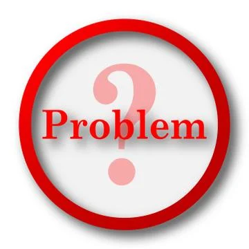 Problem icon. Internet button on white  background.. Stock Illustration