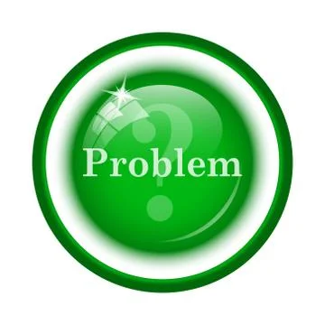 Problem icon. Internet button on white background.. Stock Illustration