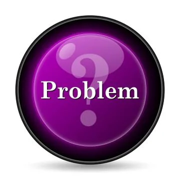 Problem icon. Internet button on white background.. Illustrazione stock