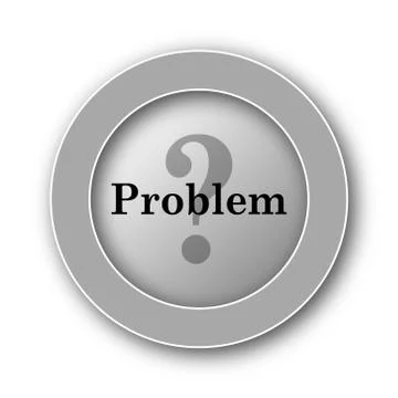 Problem icon. Internet button on white background.. Stock Illustration