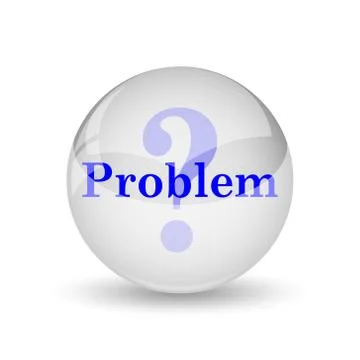 Problem icon. Internet button on white background.. Stock Illustration