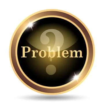 Problem icon. Internet button on white background.. Stock Illustration