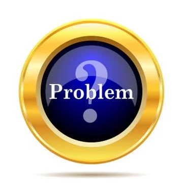 Problem icon. Internet button on white background.. Stock Illustration