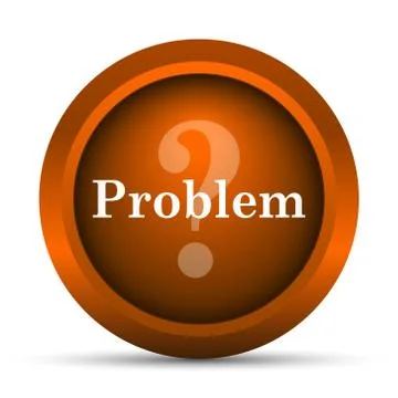 Problem icon. Internet button on white background.. Illustrazione stock
