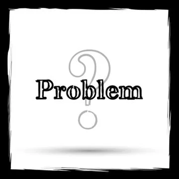 Problem icon. Internet button on white background. Outline design imitating p Stock Illustration