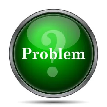 Problem icon. Internet button on white background.. Stock Illustration