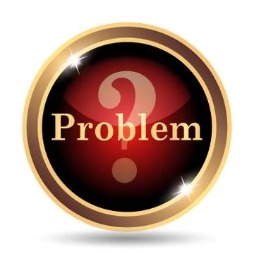 Problem icon. Internet button on white background.. Stock Illustration