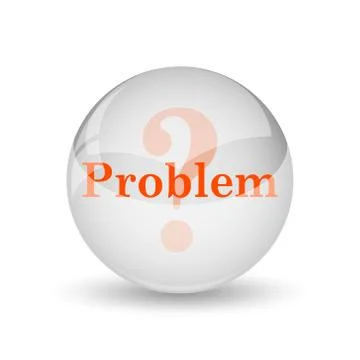 Problem icon. Internet button on white background.. Stock Illustration