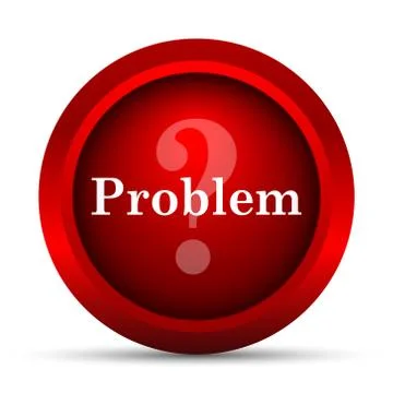 Problem icon. Internet button on white background.. Illustrazione stock