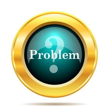 Problem icon. Internet button on white background.. Illustrazione stock