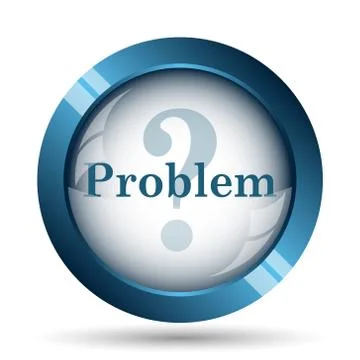 Problem icon. Internet button on white background.. Stock Illustration