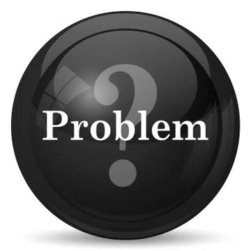 Problem icon. Internet button on white background.. Stock Illustration