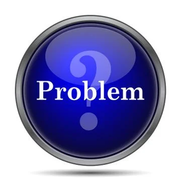 Problem icon. Internet button on white background.. Stock Illustration