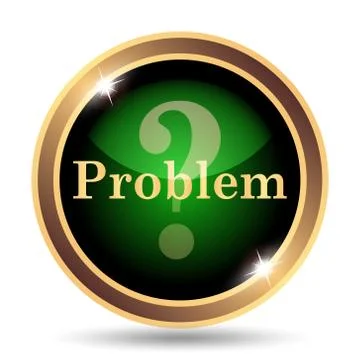 Problem icon. Internet button on white background.. Illustrazione stock