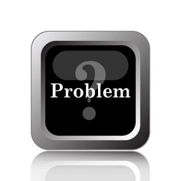 Problem icon. Internet button on white background.. Stock Illustration