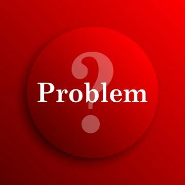 Problem icon. Internet button on white background.. Stock Illustration