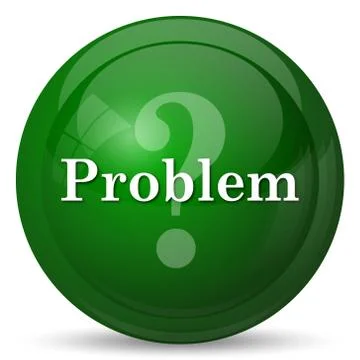 Problem icon. Internet button on white background.. Illustrazione stock