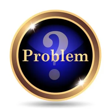 Problem icon. Internet button on white background.. Illustrazione stock