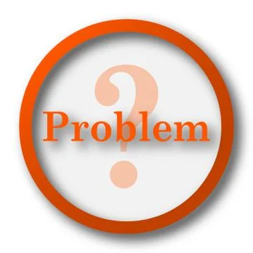 Problem icon. Internet button on white background.. Illustrazione stock