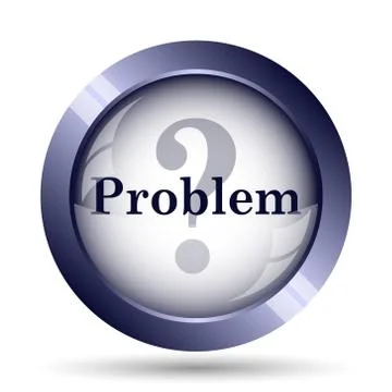 Problem icon. Internet button on white background.. Stock Illustration