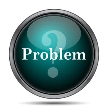 Problem icon. Internet button on white background.. Stock Illustration