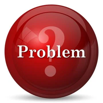 Problem icon. Internet button on white background.. Stock Illustration