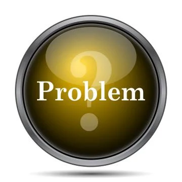 Problem icon. Internet button on white background.. Stock Illustration