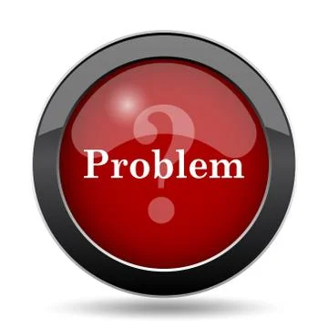 Problem icon. Internet button on white background.. Stock Illustration