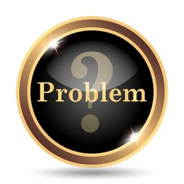 Problem icon. Internet button on white background.. Stock Illustration